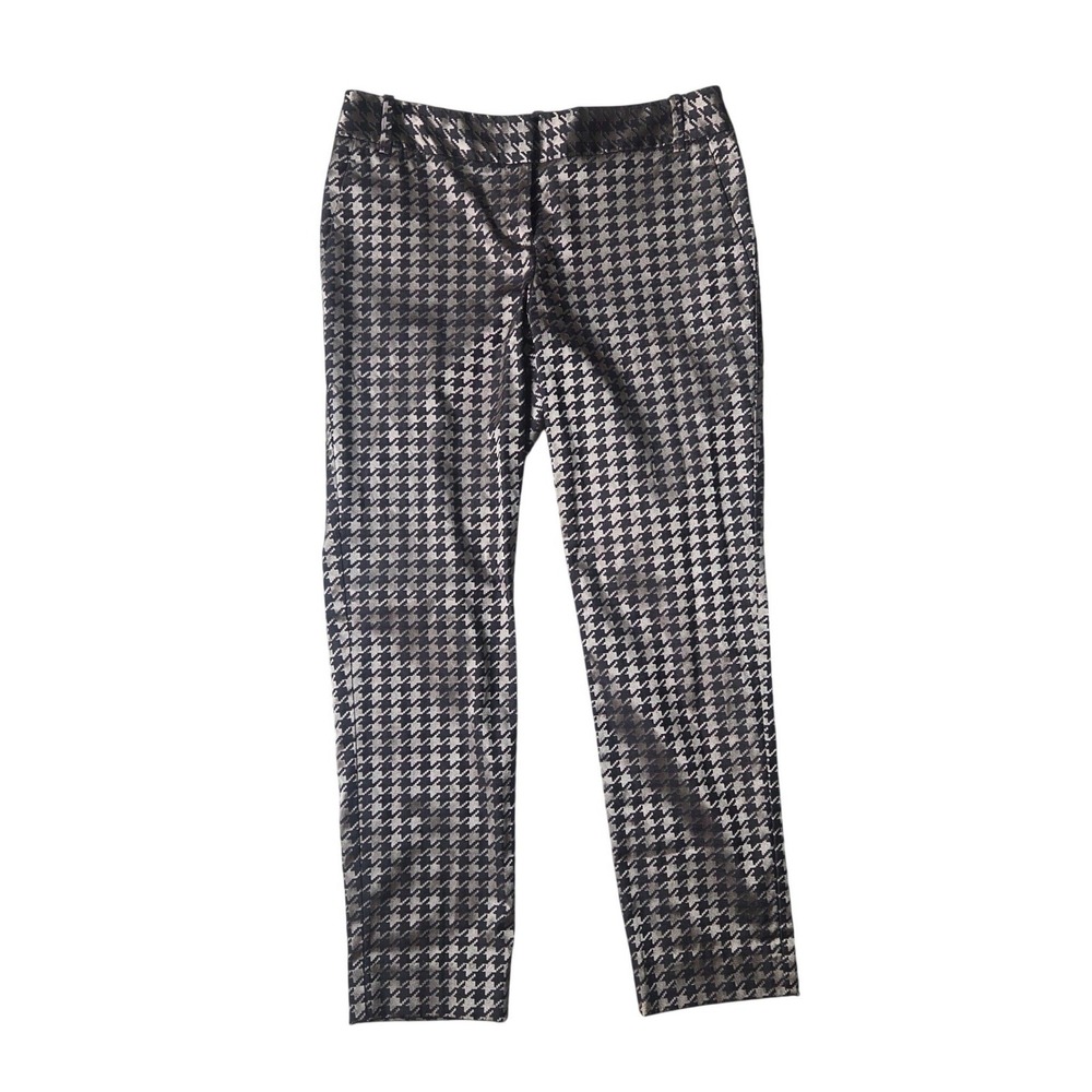 The Limited Cassidy Fit Metallic Houndstooth Dress Pants Gold Black Size 4 Ankle